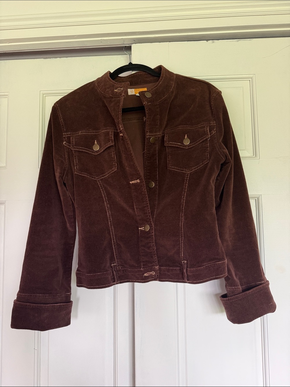 Tulle Chocolate Brown Corduroy Jean Jacket